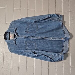 Levi's Long Sleeve Button Down Denim Blue Shirt Size L